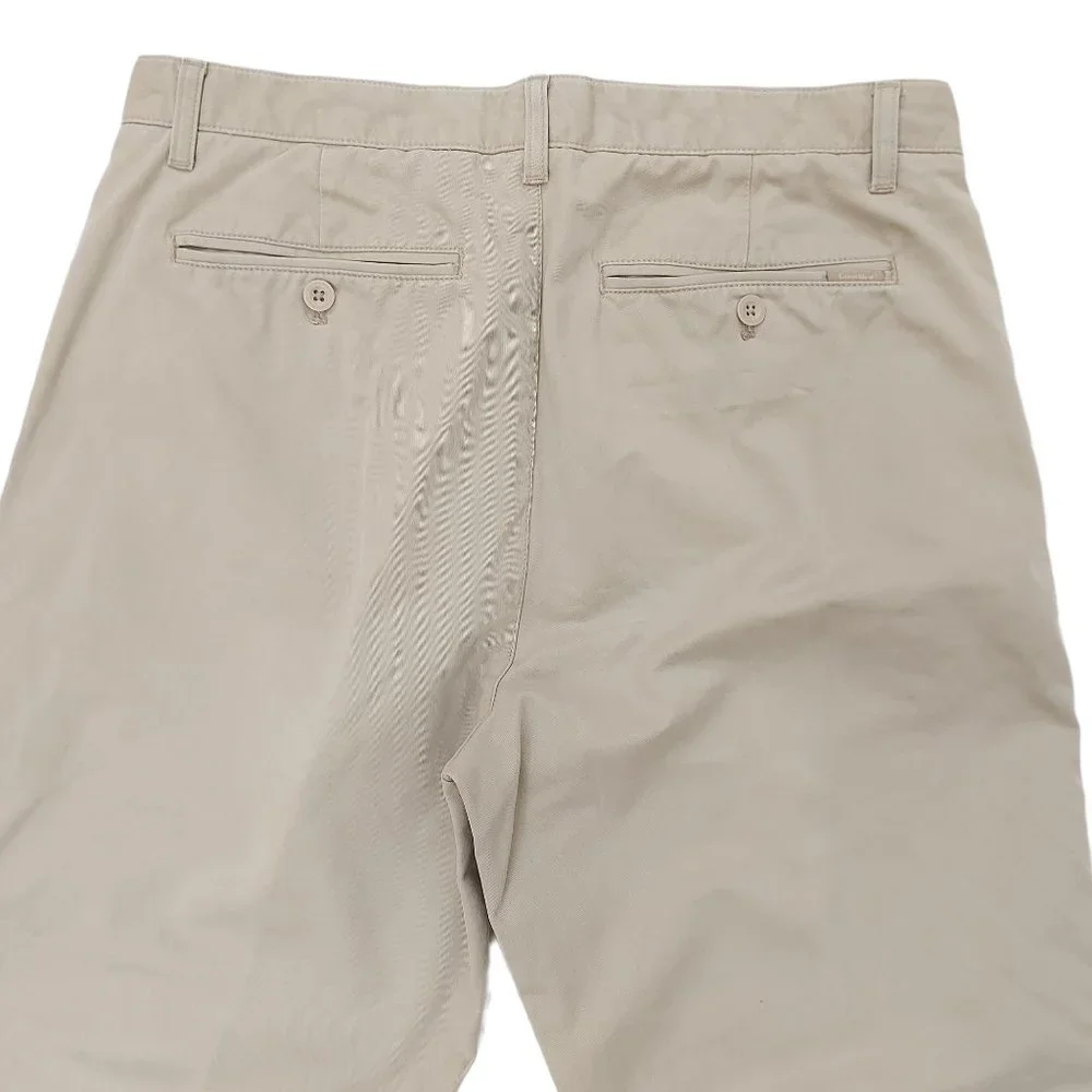 Calvin Klein Pants Mens 32x34 Beige Button Flat Front Straight Chinos Cotton
